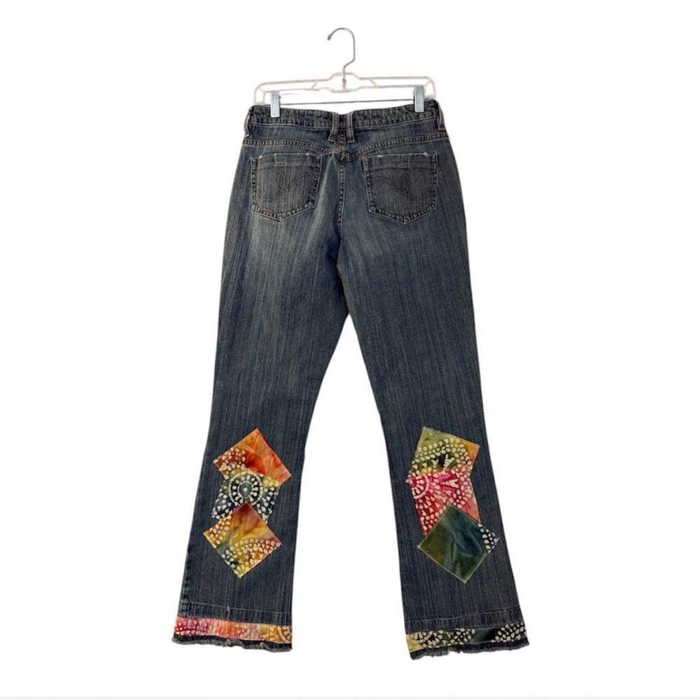Artistic Patchwork Boot Cut Jeans - image 2